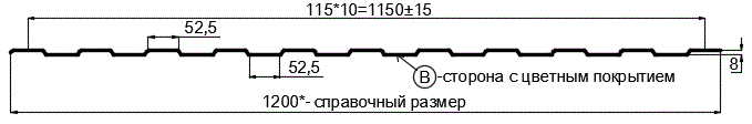 Фото: Профнастил С8 х 1150 - B (ПЭ-01-7024-0.4±0.08мм) в Звенигороде