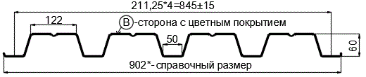 Фото: Профнастил Н60 х 845 - B (PURMAN-20-5005-0.5) в Звенигороде