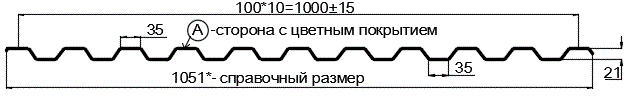 Фото: Профнастил С21 х 1000 - A (ПЭ-01-2004-0.45) в Звенигороде