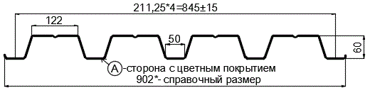 Фото: Профнастил Н60 х 845 - B (PURMAN-20-Citrine-0.5) в Звенигороде