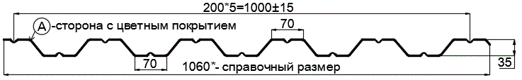 Фото: Профнастил НС35 х 1000 - A (ПЭ-01-1015-0.7) в Звенигороде