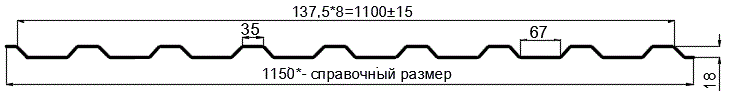 Фото: Профнастил оцинкованный МП20 х 1100 (ОЦ-01-БЦ-0.55) в Звенигороде