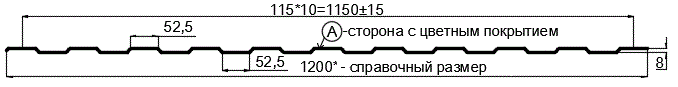 Фото: Профнастил С8 х 1150 - A (MattMP-20-7024-0,5) в Звенигороде