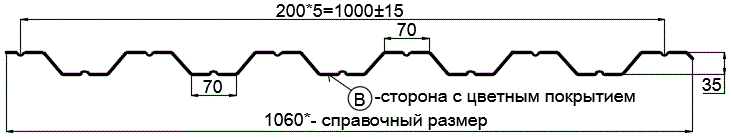 Фото: Профнастил НС35 х 1000 - B (PURETAN-20-RR23-0.5) в Звенигороде