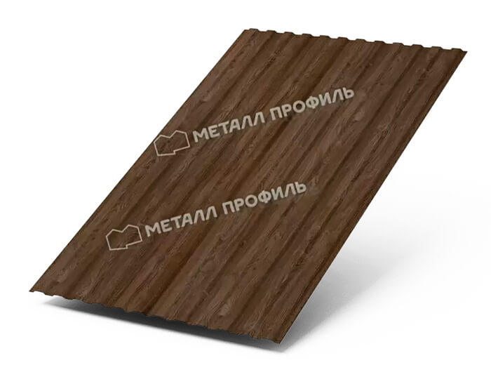 Фото: Профнастил МП10 х 1100 - B (ECOSTEEL_MA_Д-01-МореныйДуб-0.5) в Звенигороде