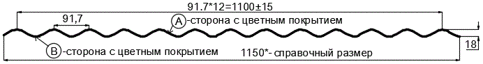 Фото: Профнастил МП18 х 1100 - A (ECOSTEEL_MA_Д-12-Античный Дуб-0.45) в Звенигороде