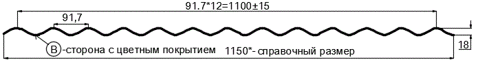 Фото: Профнастил МП18 х 1100 - B (PURMAN-20-6005-0.5) в Звенигороде