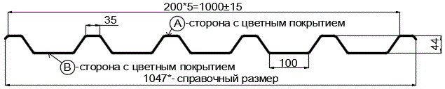 Фото: Профнастил С44 х 1000 - В Двусторонний (VikingMP_Д-01-7024-0,45) в Звенигороде