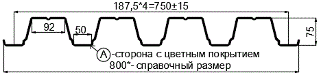 Фото: Профнастил Н75 х 750 - A (ПЭ-01-8017-1) в Звенигороде