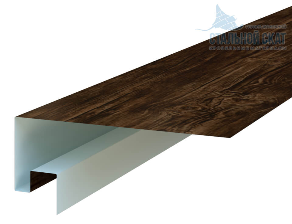 Планка откоса сложная 3D Woodstock 230х75х3000 (ECOSTEEL_MA-12-Античный Дуб-0.45)