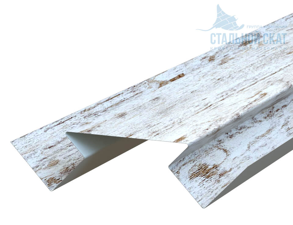 Планка угла внутреннего сложного Woodstock 75х3000 (ECOSTEEL_MA-01-Беленый Дуб-0.5)