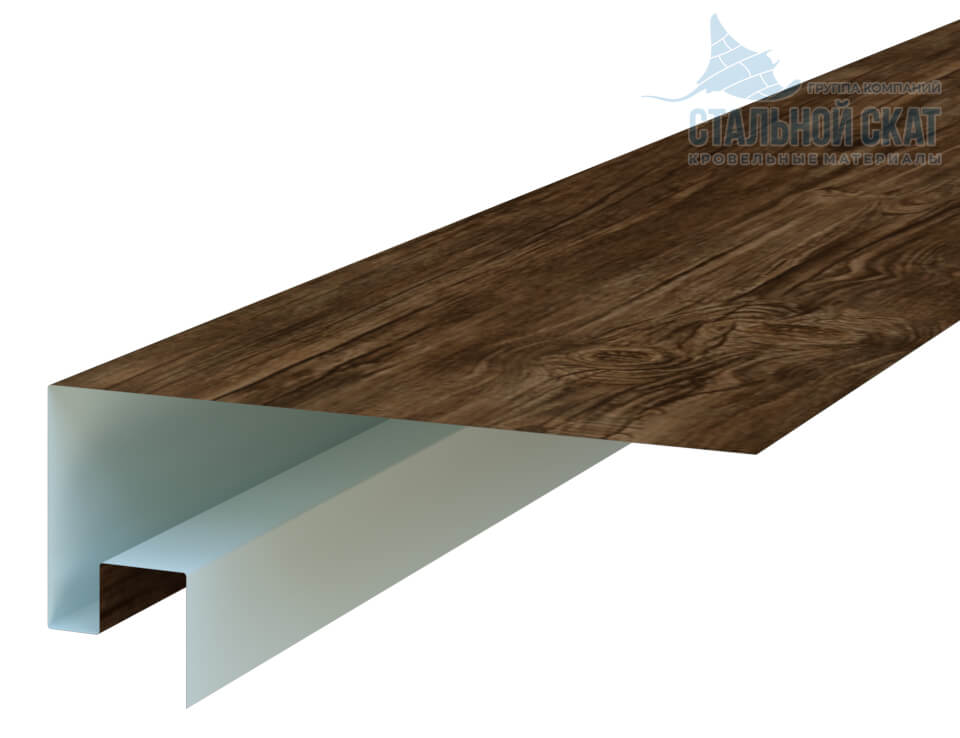 Планка откоса сложная 3D Woodstock 230х75х2000 (ECOSTEEL_MA-01-МореныйДуб-0.5)