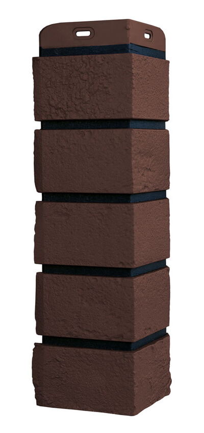 Угол Grand Line Состаренный кирпич Design Plus каштан с черным швом