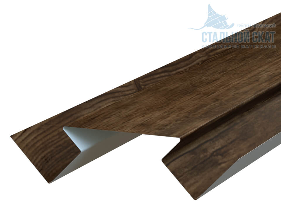 Планка угла внутреннего сложного Woodstock 75х3000 (ECOSTEEL_MA-01-МореныйДуб-0.5)