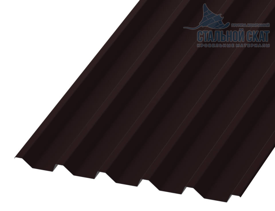 Профнастил С44 х 1000 - A (VALORI-20-DarkBrown-0.5)
