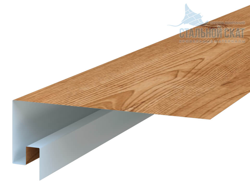 Планка откоса сложная 3D 245х75х2000 (ECOSTEEL_T-01-Кедр-0.5)