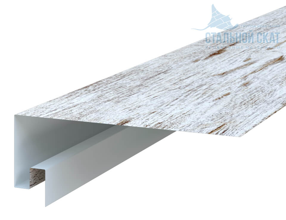 Планка откоса сложная 3D 245х75х2000 (ECOSTEEL_MA-01-Беленый Дуб-0.5)