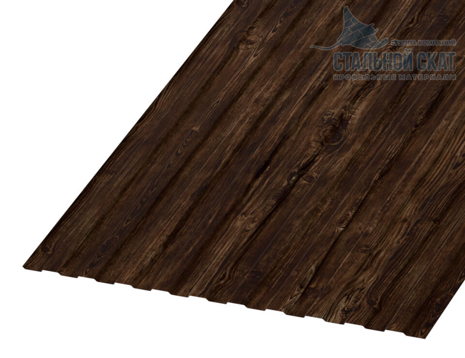Профнастил С8 х 1150 - B Двусторонний (ECOSTEEL_MA_Д-12-Античный Дуб-0.45)