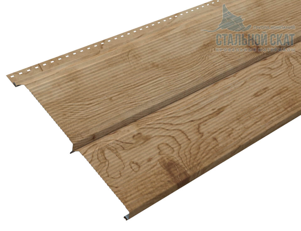 Сайдинг Lбрус-XL-В-14х335 (ECOSTEEL_MA-01-Сосна-0.5)