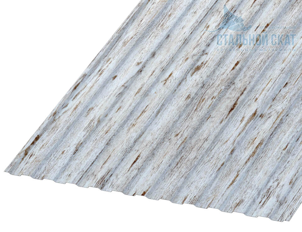 Профнастил МП10 х 1100 - B (ECOSTEEL_MA-01-Беленый Дуб-0.5)