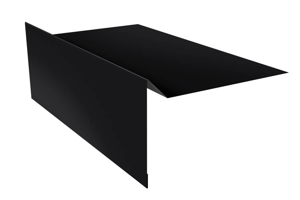 Планка ветровая для мягкой кровли простая 100х20х100 0,5 Satin Matt RAL 9005 черный (3м)