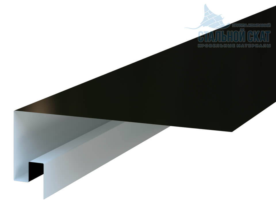 Планка откоса сложная 3D 245х75х3000 (ПЭ-01-9005-0.45)