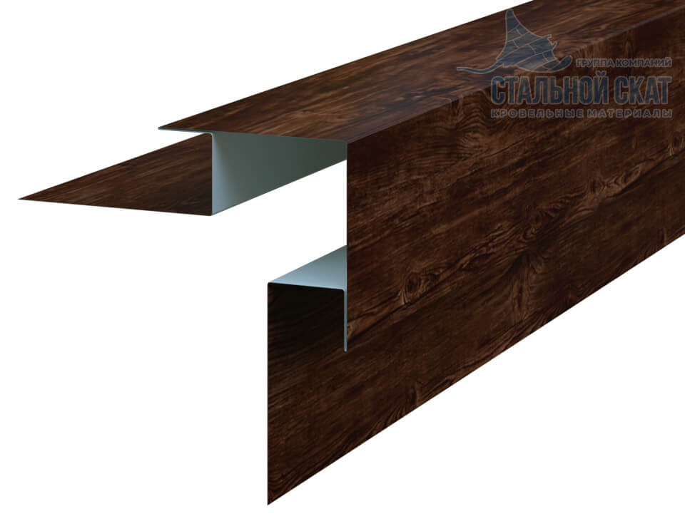 Планка угла наружного сложного Woodstock 75х75х3000 (ECOSTEEL_MA-01-Бразил. Вишня-0.5)