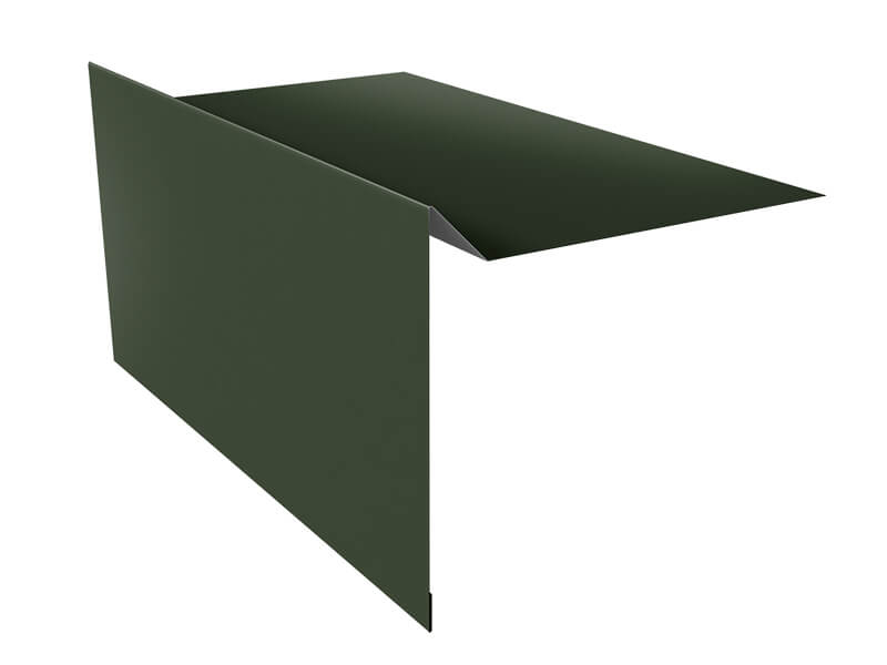 Планка ветровая для мягкой кровли 100х20х70 0,5 Satin Matt TX RAL 6020 хромовая зелень (3м)