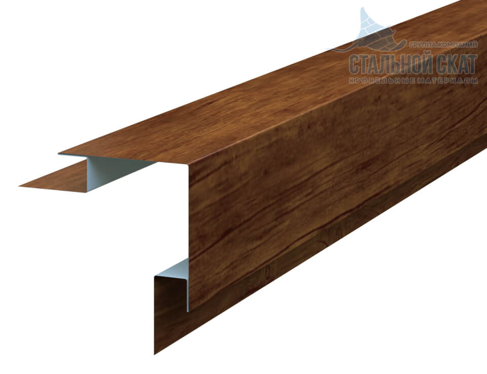 Планка угла наружного сложного 75х75х3000 (ECOSTEEL-01-МореныйДуб-0.5)
