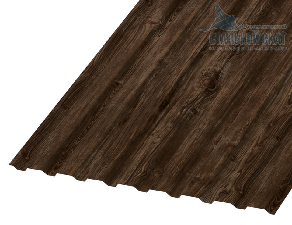 Профнастил МП20 х 1100 - A (ECOSTEEL_MA-01-Мореный Дуб-0.5)