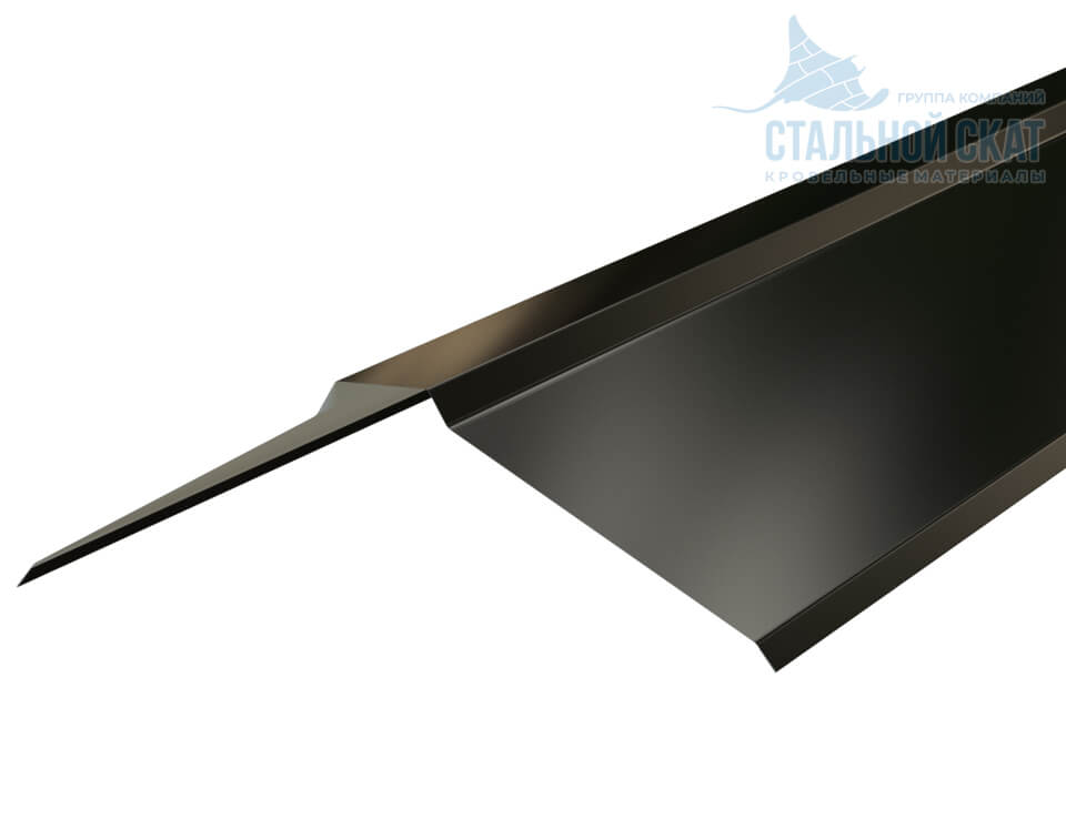 Планка конька плоского 150х150х2000 (PURMAN-20-9005-0.5)