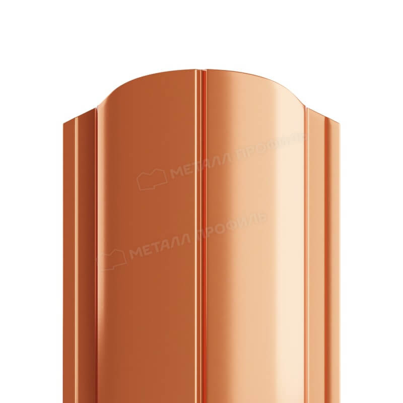 Штакетник металлический МП ELLIPSE-O 19х126 Двусторонний (AGNETA-20-Copper\Copper-0.5).